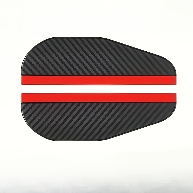 TEMU 2pcs Car Rearview Mirror Rain Deflectors, Thickened Carbon Fiber Texture Rain Visors, Enhancing , Additions, Reinforced Edges, Improving
