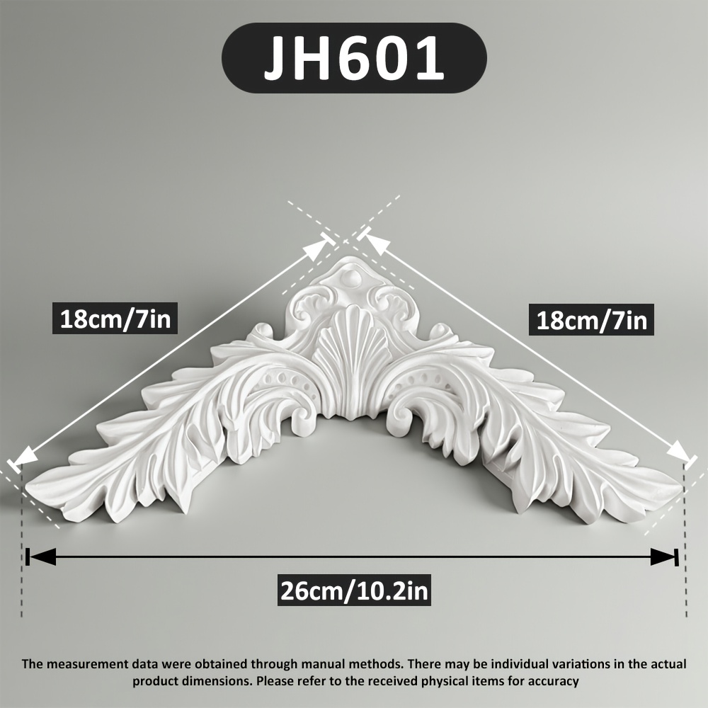 Image of Set Of 2 Pu No-nail Embossed Corner Flowers, Luxury Decorative Flowers For Background Walls, Suitable For Living Room Tv Walls And Ceiling Embellishments