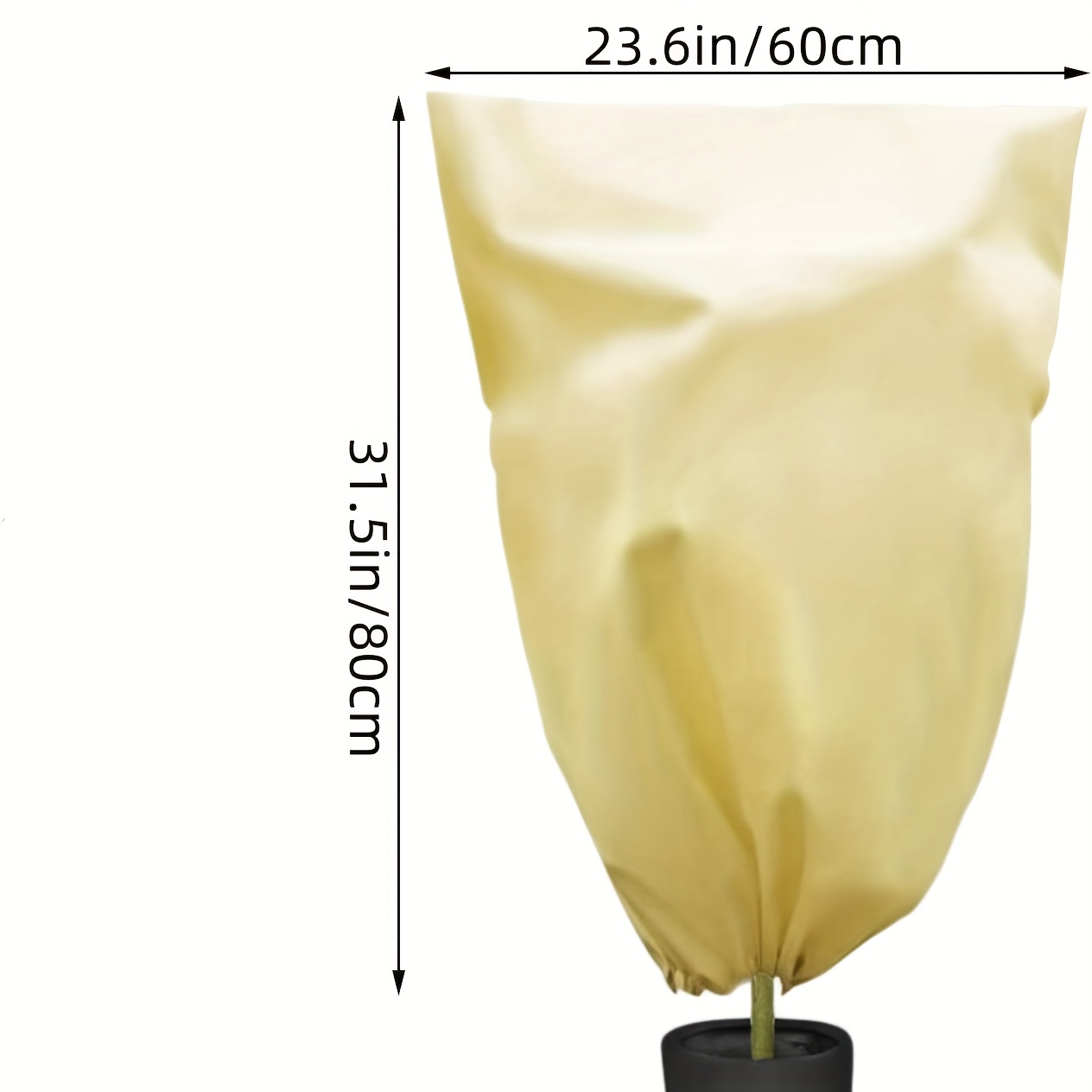 TEMU 12 Stück Winterpflanzenschutz, Frostschutz-Baumhüllen mit Zugband, 23,6 x 31,5 Zoll (ca. 60 x 80 cm) Große wiederverwendbare Frostschutzbeutel
