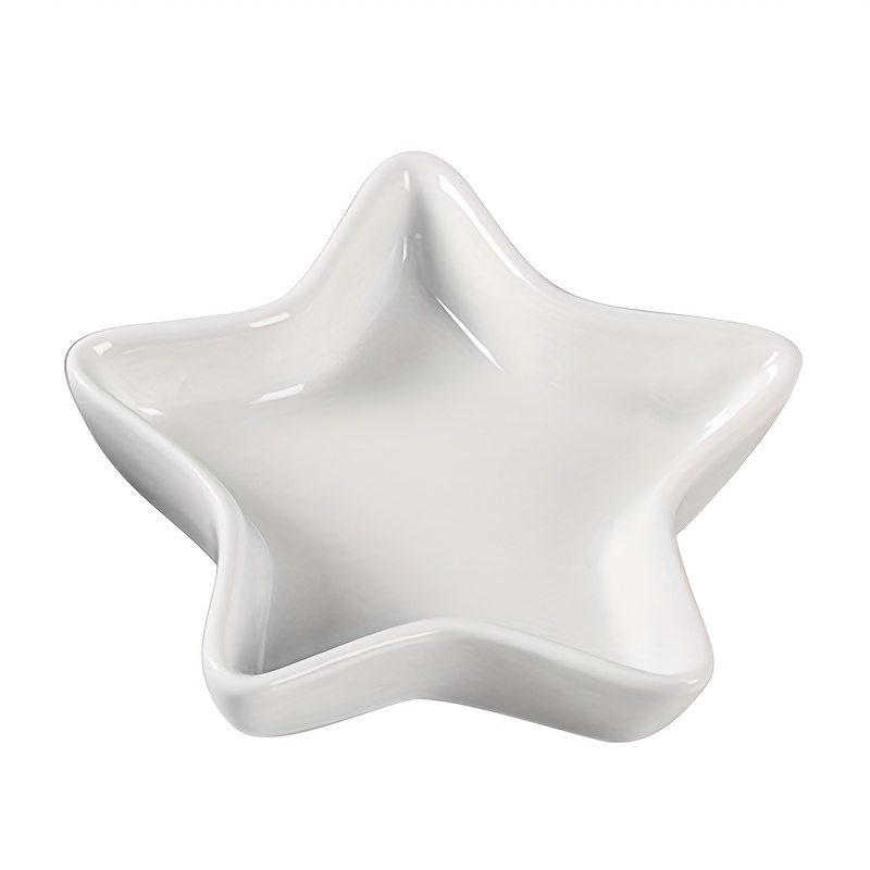 Image of 1pc Minimalist Ceramic Condiment Dish - Creative Shell, Star & Oil/vinegar Dipping Plate For Sauces, Snacks, And Hot Pot