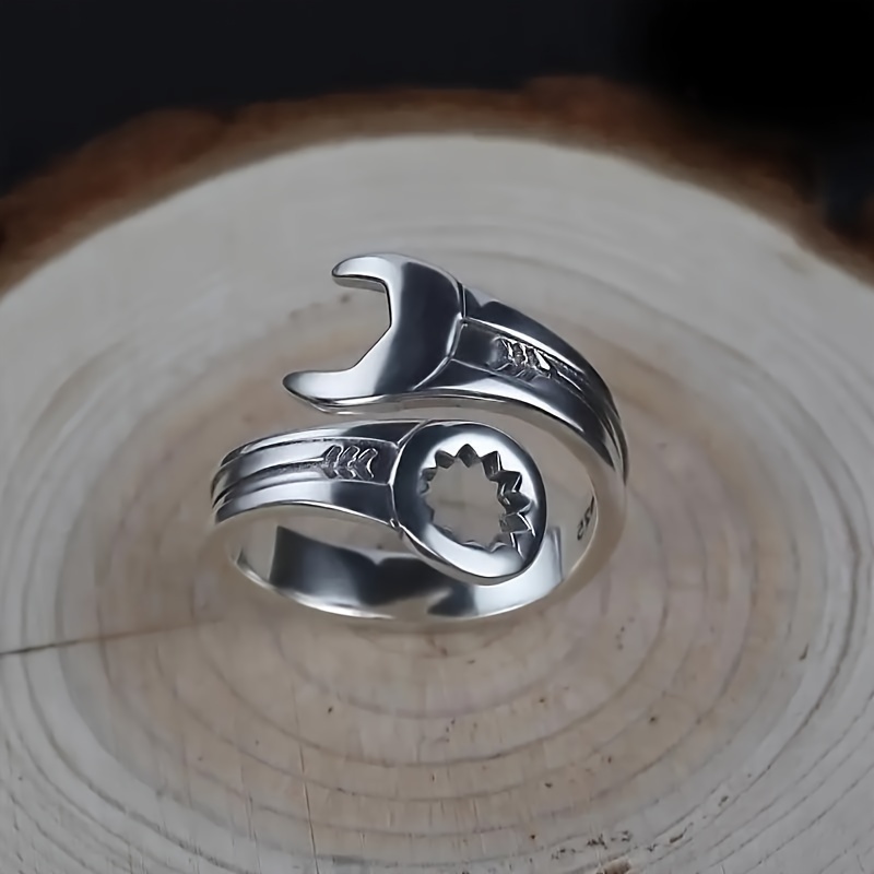 adjustable biker wrench ring retro industrial minimalist Temu