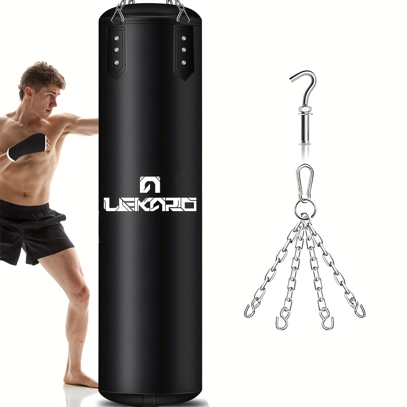 high quality punching bag for muay thai and boxing training pu heavy punching bag with chain hook taekwondo muay thai karate judo home gym training hanging bag  