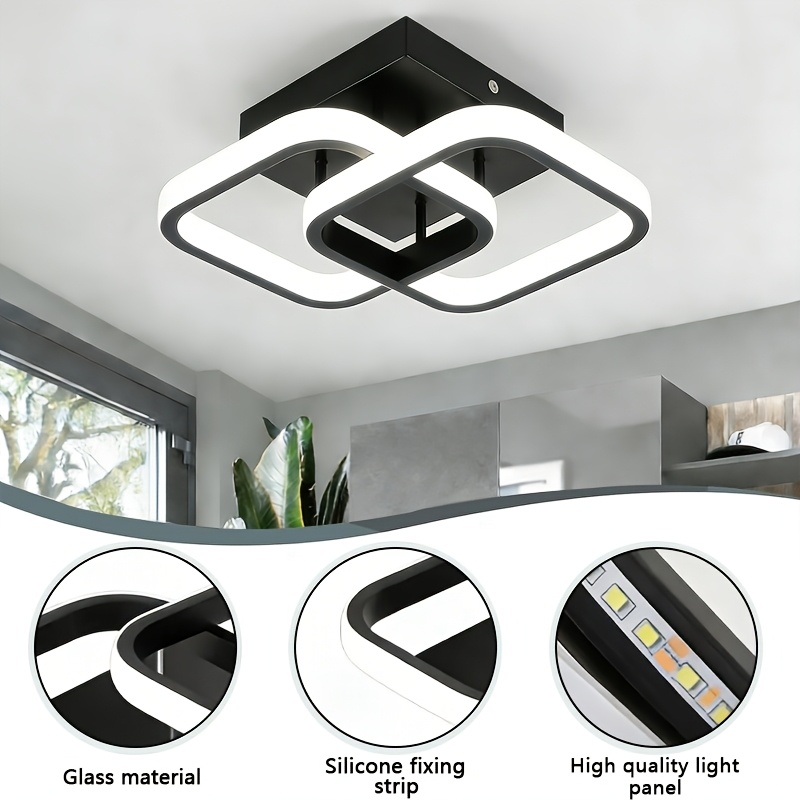 TEMU 1 Pack Modern Simple Square Led Ceiling Light, Creative Entryway Light, Led Light With For Hallway, Aisle, Entrance, Foyer