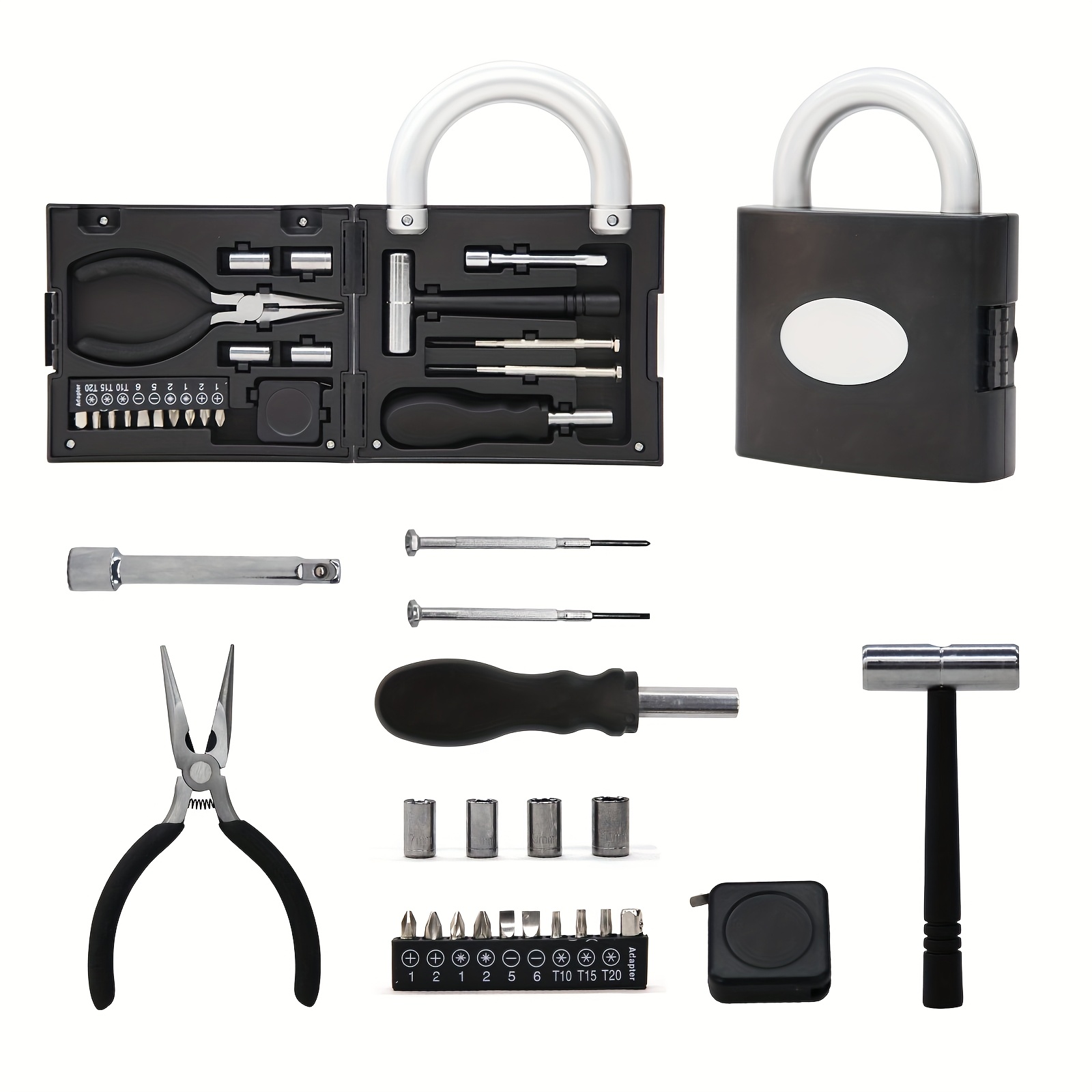 mini multifunctional household tool box for women portable manual repair tool set with screwdrivers sleeve pliers more ideal for diy projects suitable for   office college apartments no electricity required Product details 0