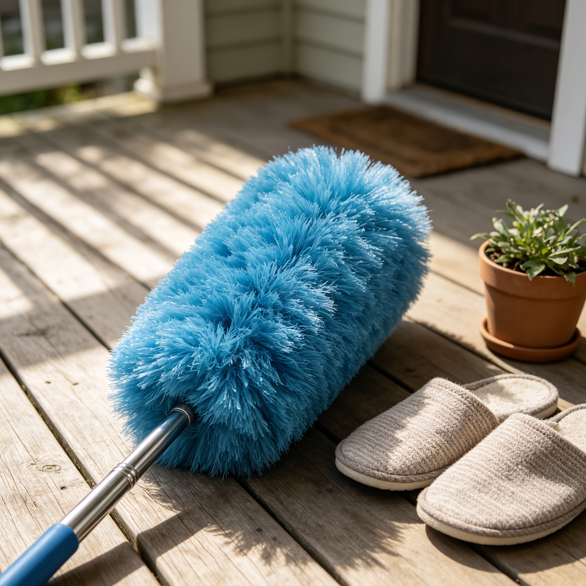 Image of Blue Duster, Indoor And Outdoor Universal Dust Removal Broom, Furniture Cleaning, Non-damaging To Surface