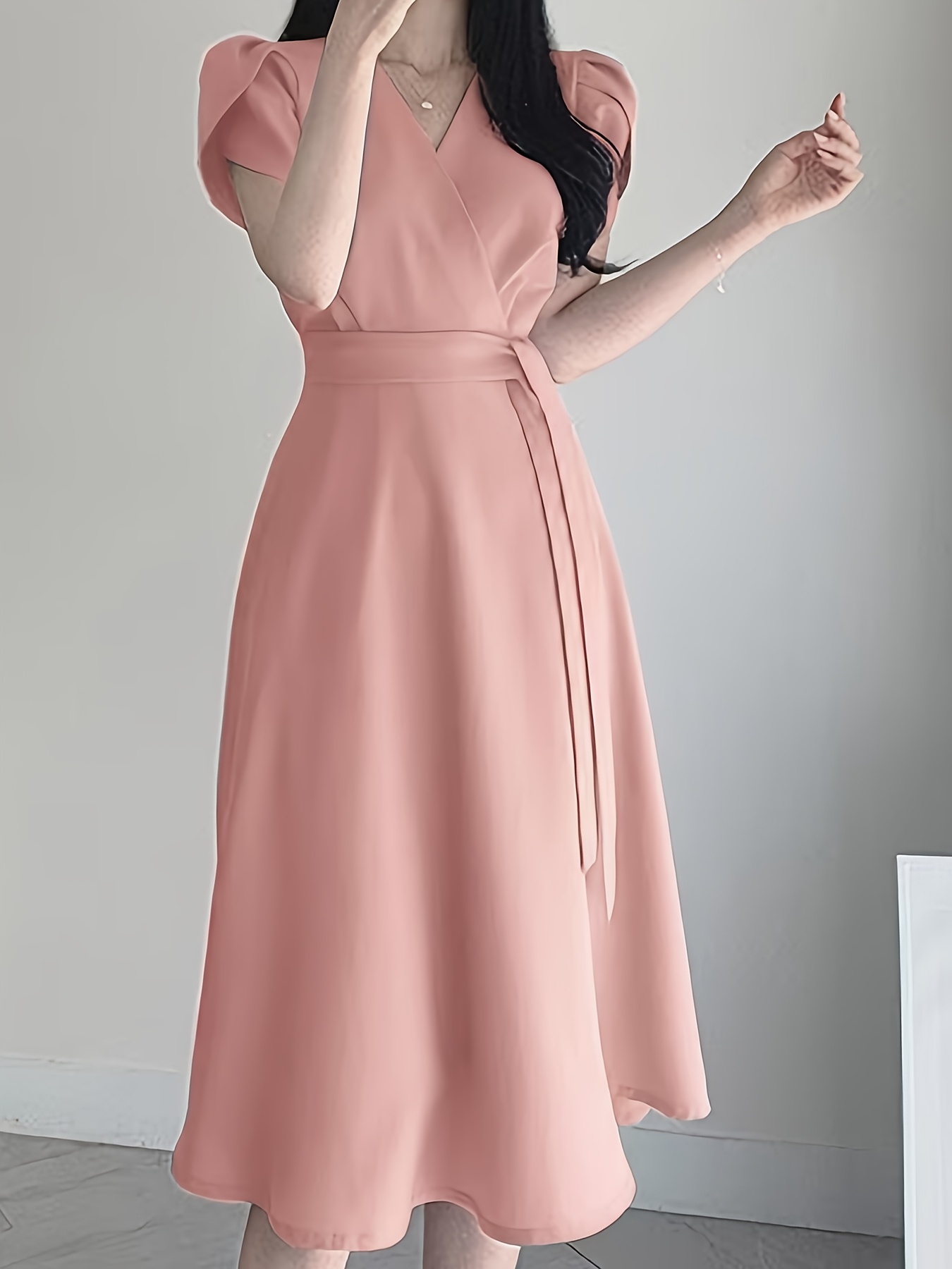 white christmas dresses A-Line Cocktail Dresses Vintage Dress Wedding Guest Tea Length Sleevel –  Koutun Dress