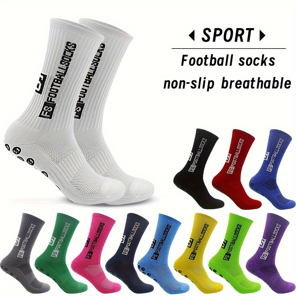 

30pcs Athletic Crew Socks - Breathable, Non-slip Silicone Grip For Soccer & Training, Mid-calf Length