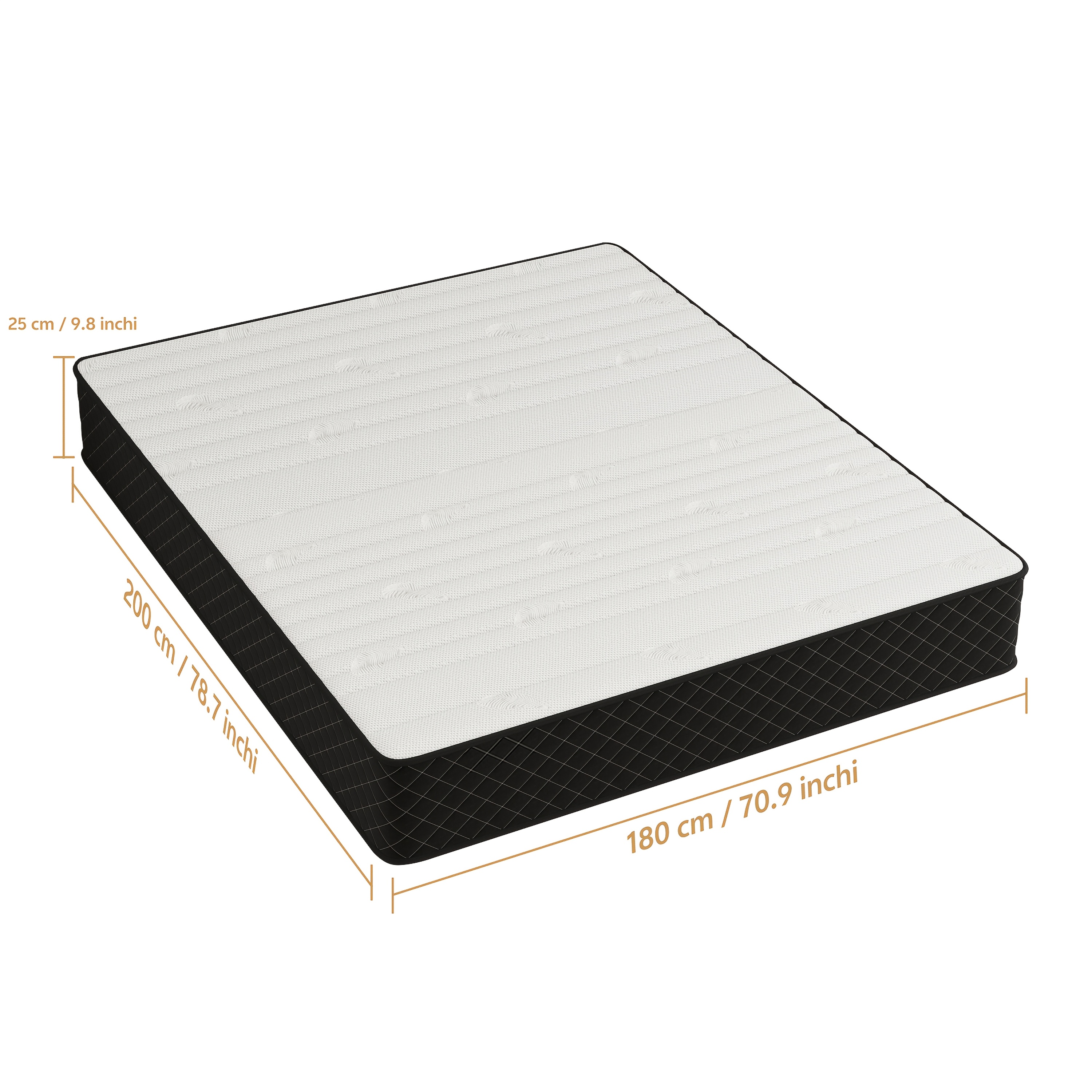 E-shop Matratze 140 x 200, Matratze Höhe 20 cm, 7- Orthopädische Matratze mit Komfortschuma, Stoff mit weicher Oberfläche, Matratze für Erwachsene,