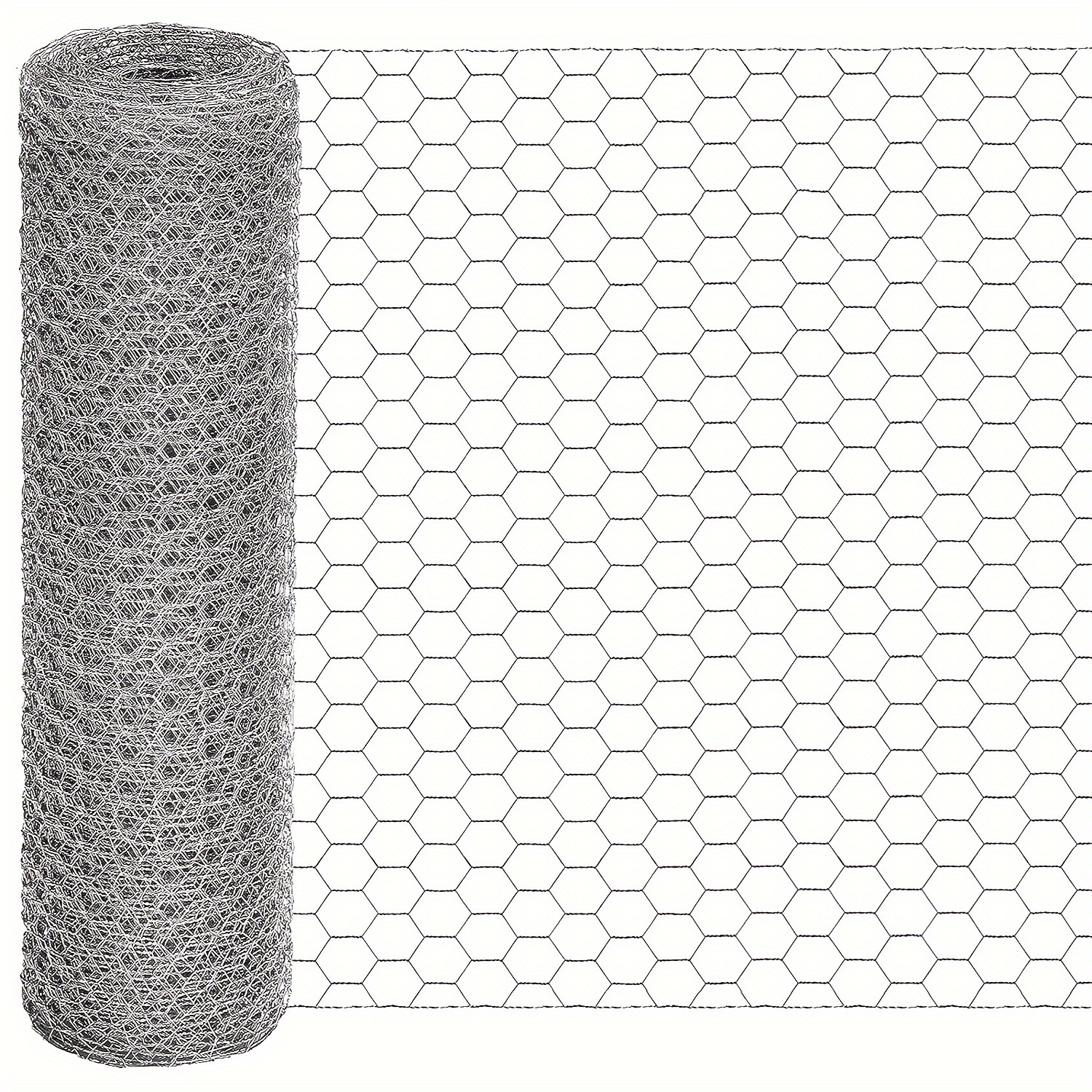 

Hexagon Galvanized Metal Mesh Fence - Non-waterproof Outdoor Barrier For Gardens, Plant Protection - Chicken Coop Wire Netting, Pet Fencing, Window Guard - Size Options 0.35x4m/0.35x8m