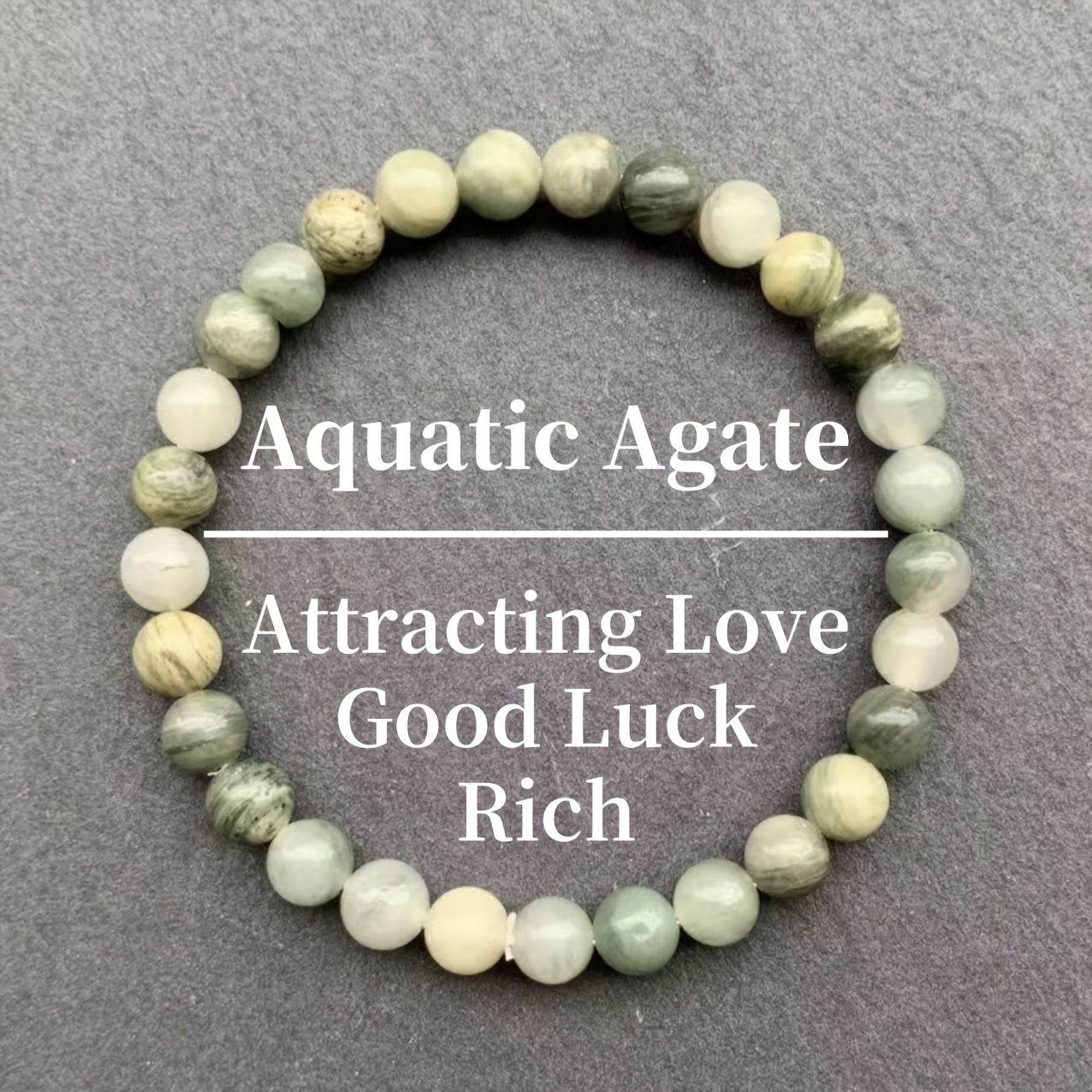 Image of Bracelet Suitable For - Green Grass Agate Beads For Balance, Bohemian Style For & Men, -free Daily Wear For Hot & Irritability