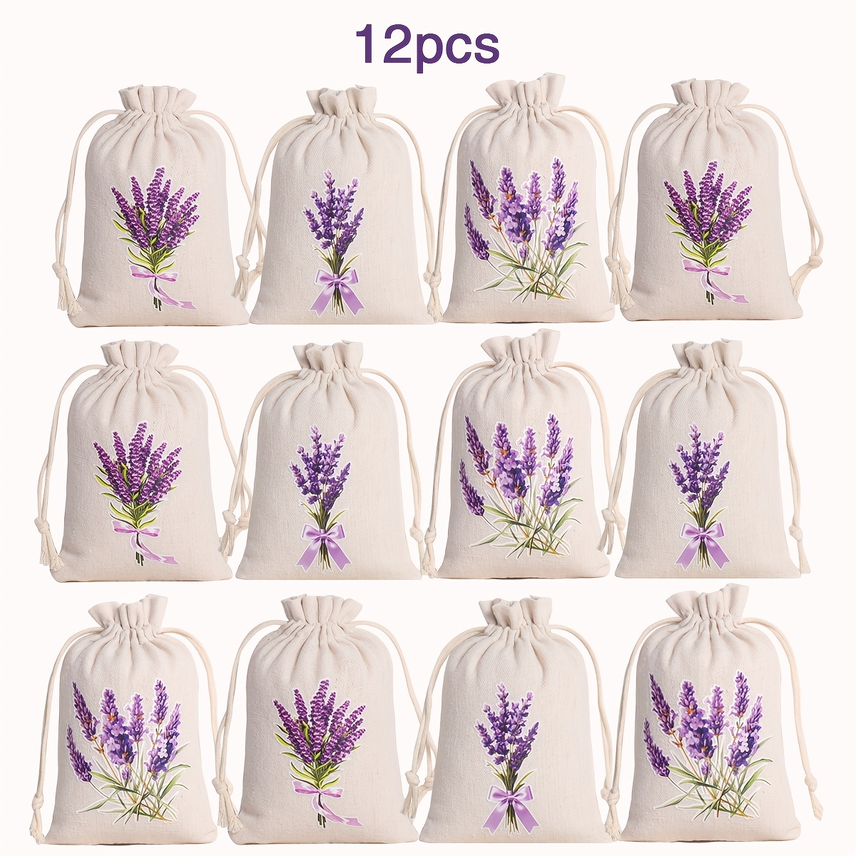 TEMU Regalo para Ella/Él, Juego de 12 Bolsas de Almacenamiento con Cordón de Lavanda, Neceser Organizador para Artículos Pequeños. Ideal para
