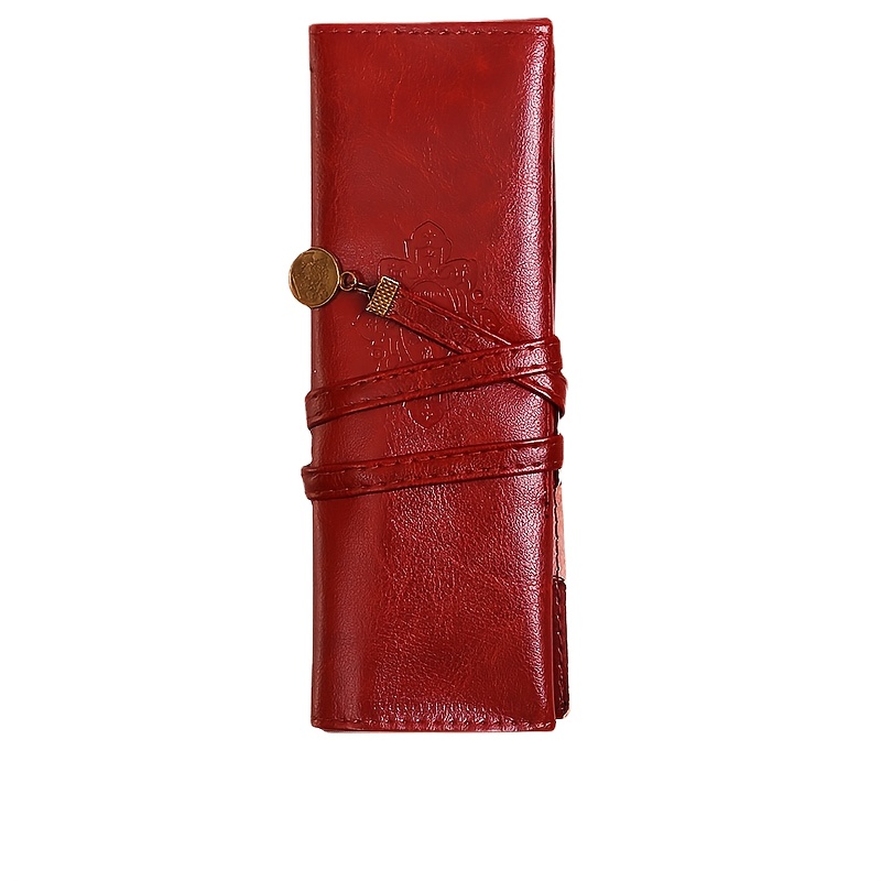 TEMU 1pc - Vintage Case, Portable Foldable Storage Stationery Bag, Tied -fold Personalized Stationery.