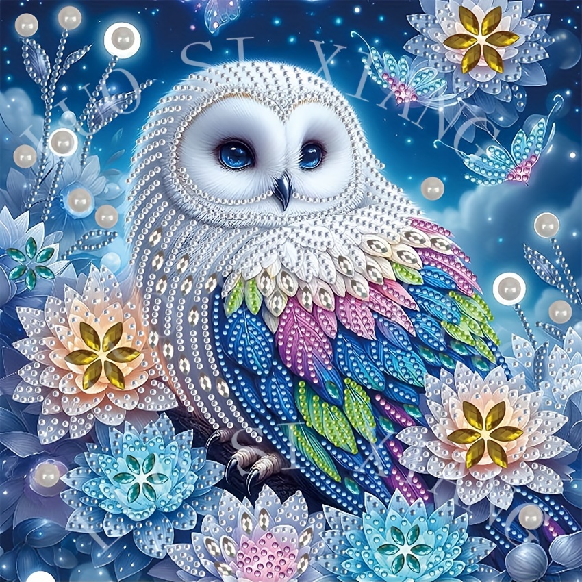 

handcrafted Charm" Diy 5d Colorful Owl Diamond Painting Kit - Special Shaped Crystal Art, Frameless Mosaic Craft For Home & Office Decor, Perfect Gift For Holidays (11.8x11.8 Inches)
