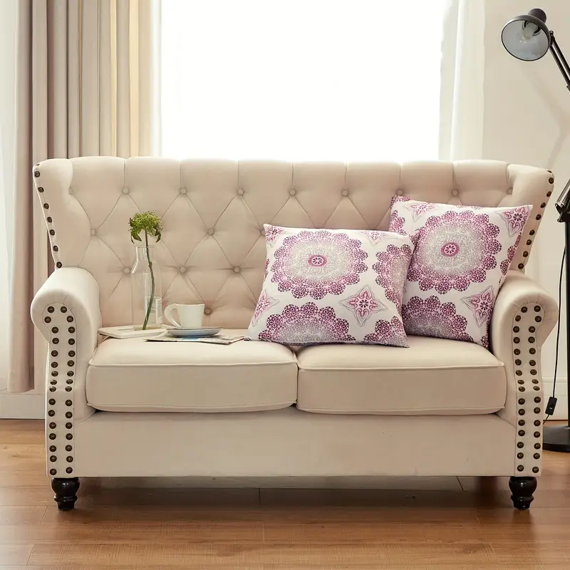 2pcs printed soft decorative throw pillow covers set with double sided no insert stylish cushion cover for sofa couch chair living room bedroom decor Product details 1