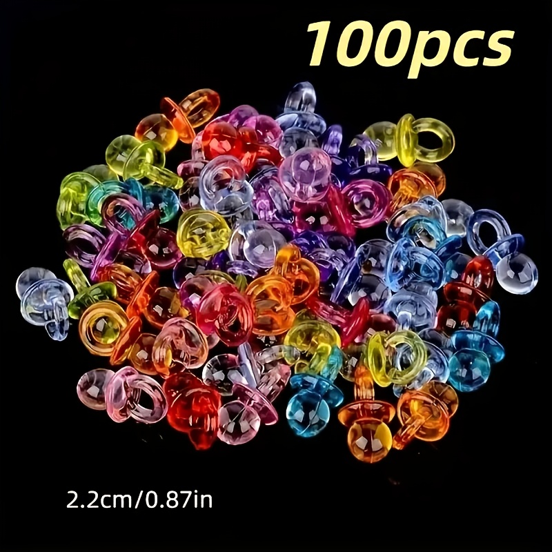 TEMU 100 Mini Abalorios Coloridos con Forma de - Adornos Coloridos, Duraderos y Ligeros para Llaveros, Fabricación de Joyas, Decoraciones de ,