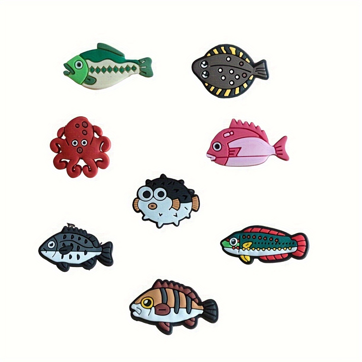 25PCS Fishing Charms Fits for Clog Sandals Shoes Decoration, Go