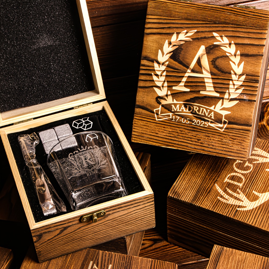 TEMU Personalized Carved Whisky Mug, Ideal For Family, Perfect For Best For Man Gifts, Wedding, Anniversary, Christmas, Father's Day, Mother's Day,