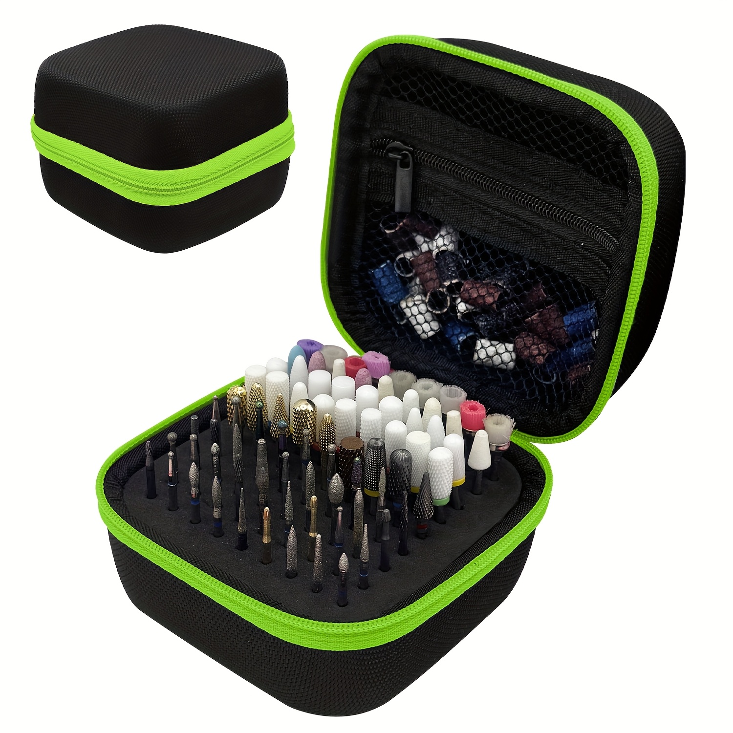 81 Holes Nail Drill Bit Holder, ( Case) Nail Bits Display Organizer Container, Dustproof Portable Organizer Storage Bag, Efile Nail Bits Professional Manicure Tools, For Manicure Tools