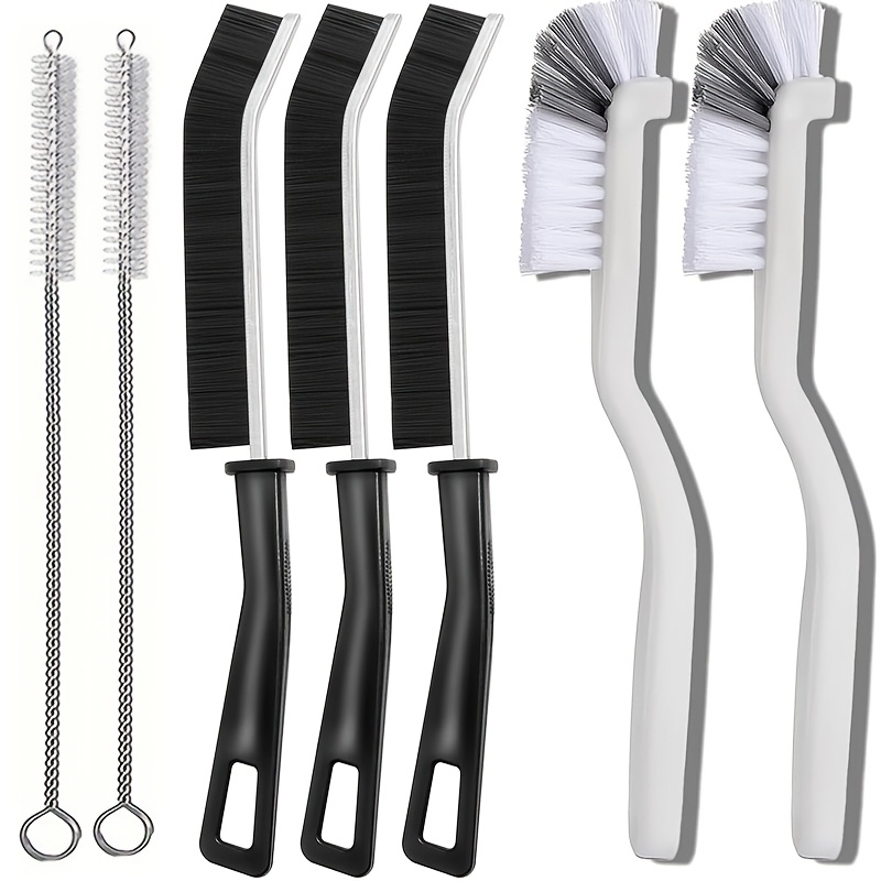TEMU Set de 7 brosses de nettoyage pour crevasses, outils de brosses à récurer à poils durs pour nettoyage en des , brosse de nettoyage pour rainures
