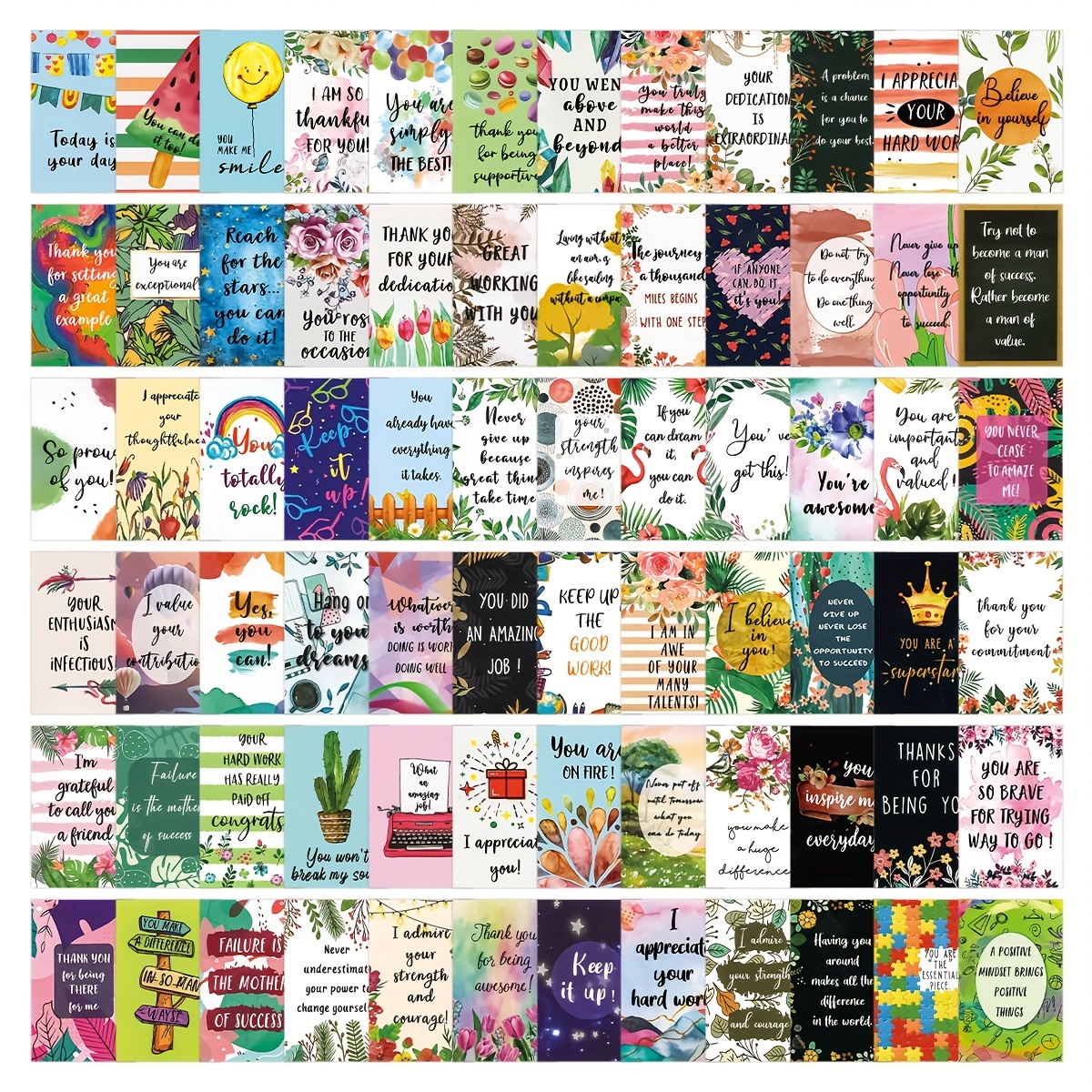 

72pcs Inspirational Affirmation Cards For – Daily Encouragement And Appreciation Notes, With Motivational Quotes, Lunch Boxes Or Purses, Inspirational Gifts