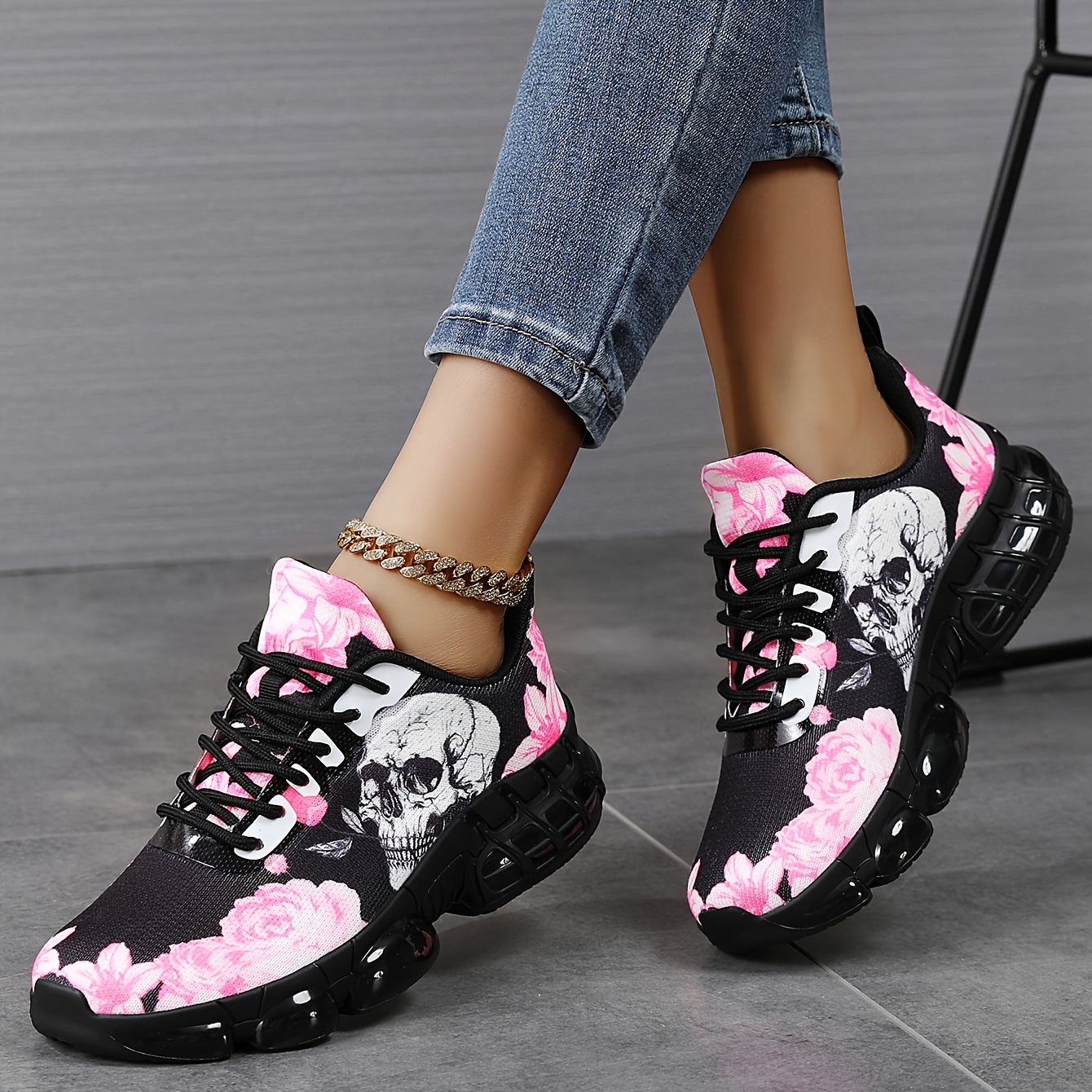 TEMU Women's Casual Athletic Shoes, Low-top Thick Sole Lace-up Casual Sneakers, Comfortable Footwear, Women Shoes