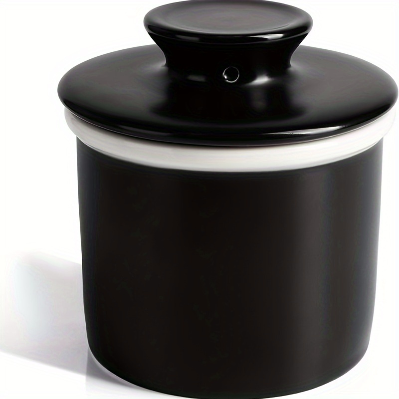 

Sweese French Butter Dish With Lid - For Counter With Water Line For Spreadable Butter - No More Hard Butter - Matte Finish Black