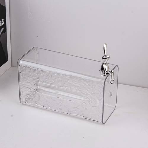 1pc modern wall mounted toilet paper holder napkin dispenser with lid clear plastic tissue saving rectangular suitable for bathroom kitchen home decor hygienic holiday gift
