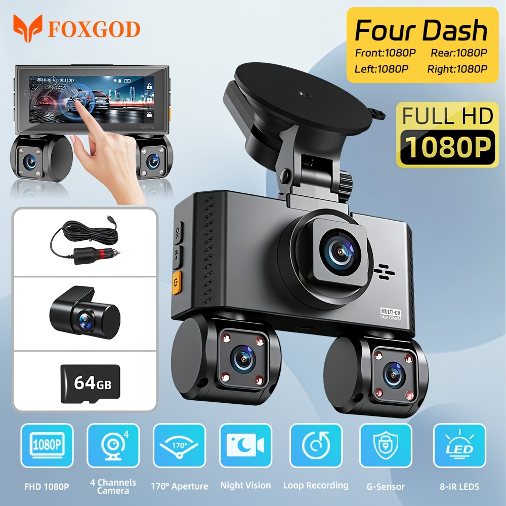 dash cam 4 camera sold on Temu United States