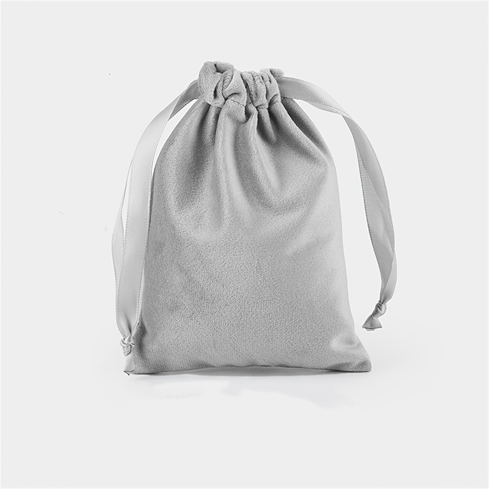 Custom Logo Velvet Drawstring Bags Set of 20