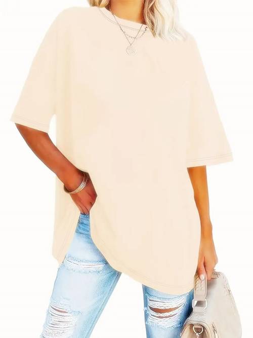 a very trendy solid color womens fashion t shirt perfect for spring and summer and versatile and all body types