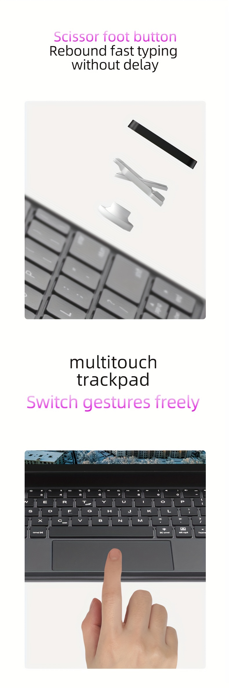 Magic Keyboard Case for iPad Air 13 Inch (2024) & Pro 12.9 Inch - 3/4/5/6th Gen, Multi-Touch Trackpad, Backlit Keys, Easy-Set Floating Cantilever Stand, USB-C Charging, Black, Multi-Color Backlit Keys, Precision Multi-Touch Support, Sleek Tablet Design, Durable Tablet Cover