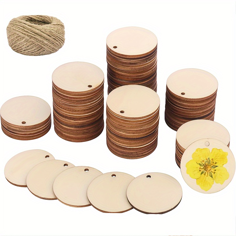 

50pcs 1.5 Round Labels, Wooden A , For Blank Wooden Ornaments, For Christmas Decoration Diy Labels