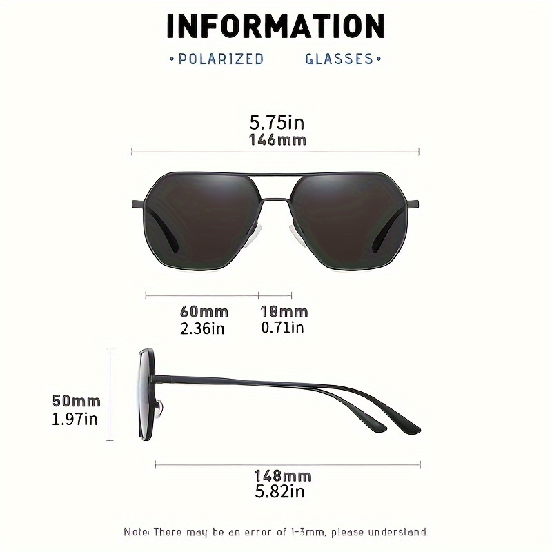 mens polarized metal frame polygonal fashion glasses for men women outdoor sports party vacation travel driving fishing supplies photo props ideal choice for gifts details 3