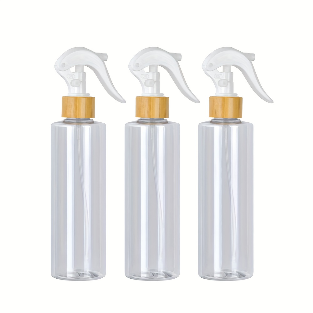 TEMU 3pcs 8.45oz Plastic Transparent Spray Bottles With Adjustable Spray Nozzles, Refillable Pet Plastic Containers, Suitable For Cleaning Solutions,