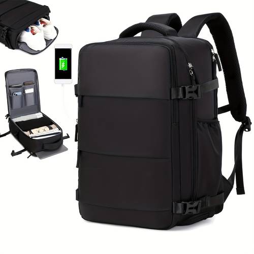 travel backpack with shoe organizer compartment expandable duffel bag large capacity laptop school bag