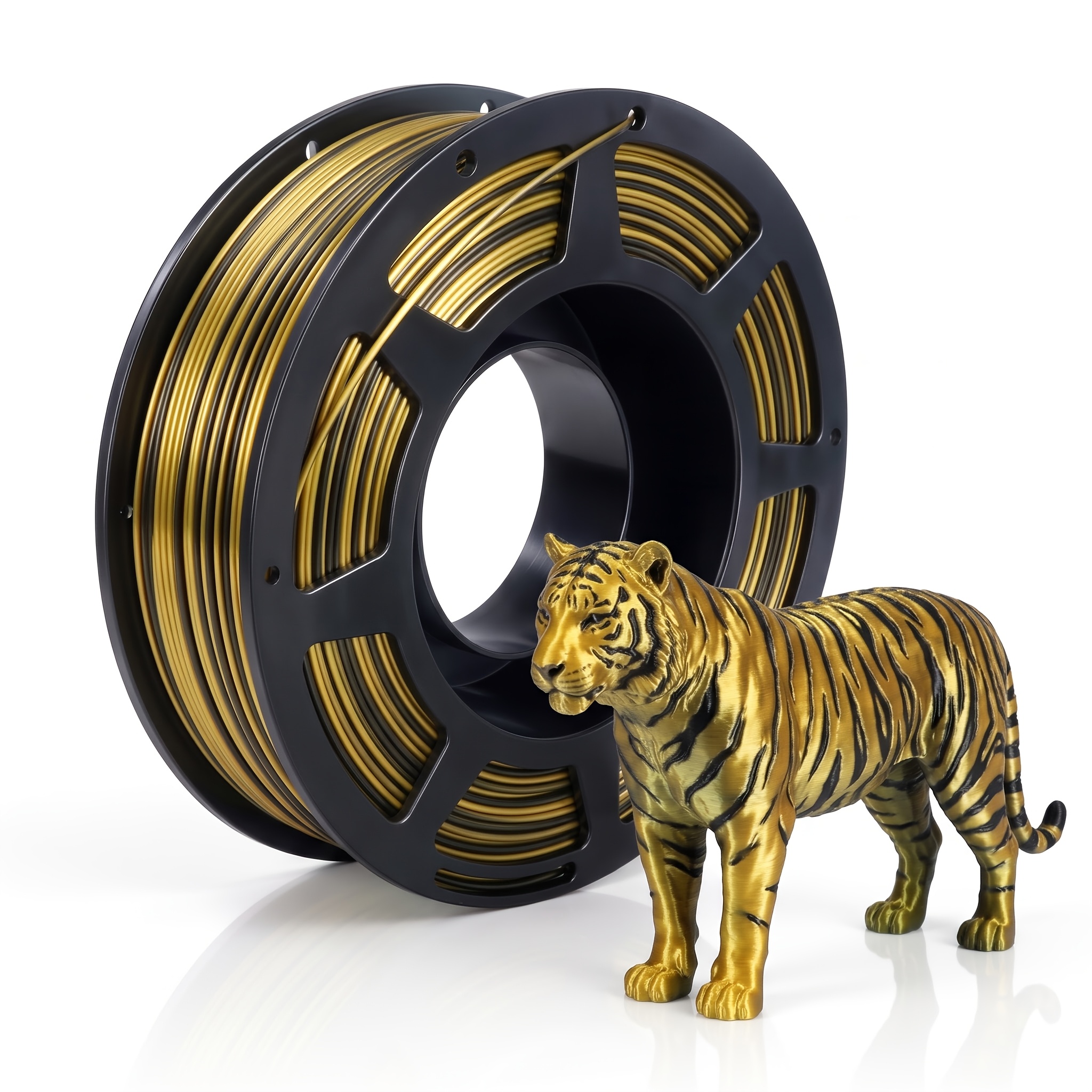 TEMU Dual-color Pla 3d Printer Filament 1.75mm / Optional 200g Per Spool Shiny Coextrusion Filament For Fdm 3d Printing
