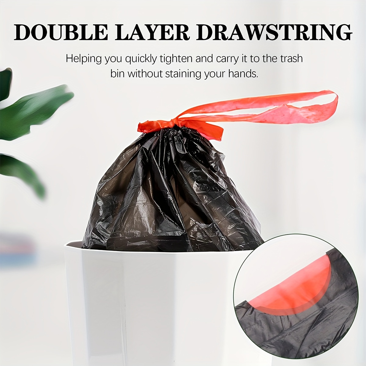 8pcs White/Black Gallon Plastic Trash Bags 120 Count Black Drawstring  Thick Garbage Bags for Office Kitchen Home, Dining X