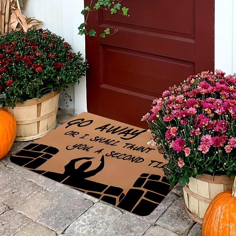 

1pc Python Inspired Doormat - " Or I Shall You A !" Quote - Polyester Fabric Entrance Mat With Non-slip Pvc Backing - Machine Washable Rectangular Door Mat For Indoor/outdoor Use