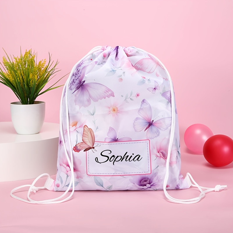 TEMU A Stylish Backpack With A Cute Print, Customizable Or Message. Made Of Nylon, It Offers A Spacious Design With , Making It Ideal For Storing