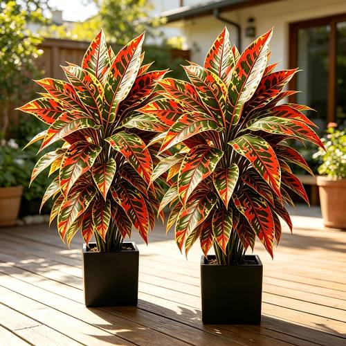 2 large outdoor sun resistant artificial golden with color changing leaves specific greenery long outdoor use without deformation or fading suitable for multiple indoor and outdoor scenes