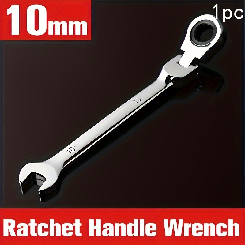 TEMU 1/12pcs Ratchet Wrench With Adjustable Head - Made Of Chrome Vanadium Steel, Manual Operation, No , Combination End Wrench With High And Durable Structure, Suitable For Tasks