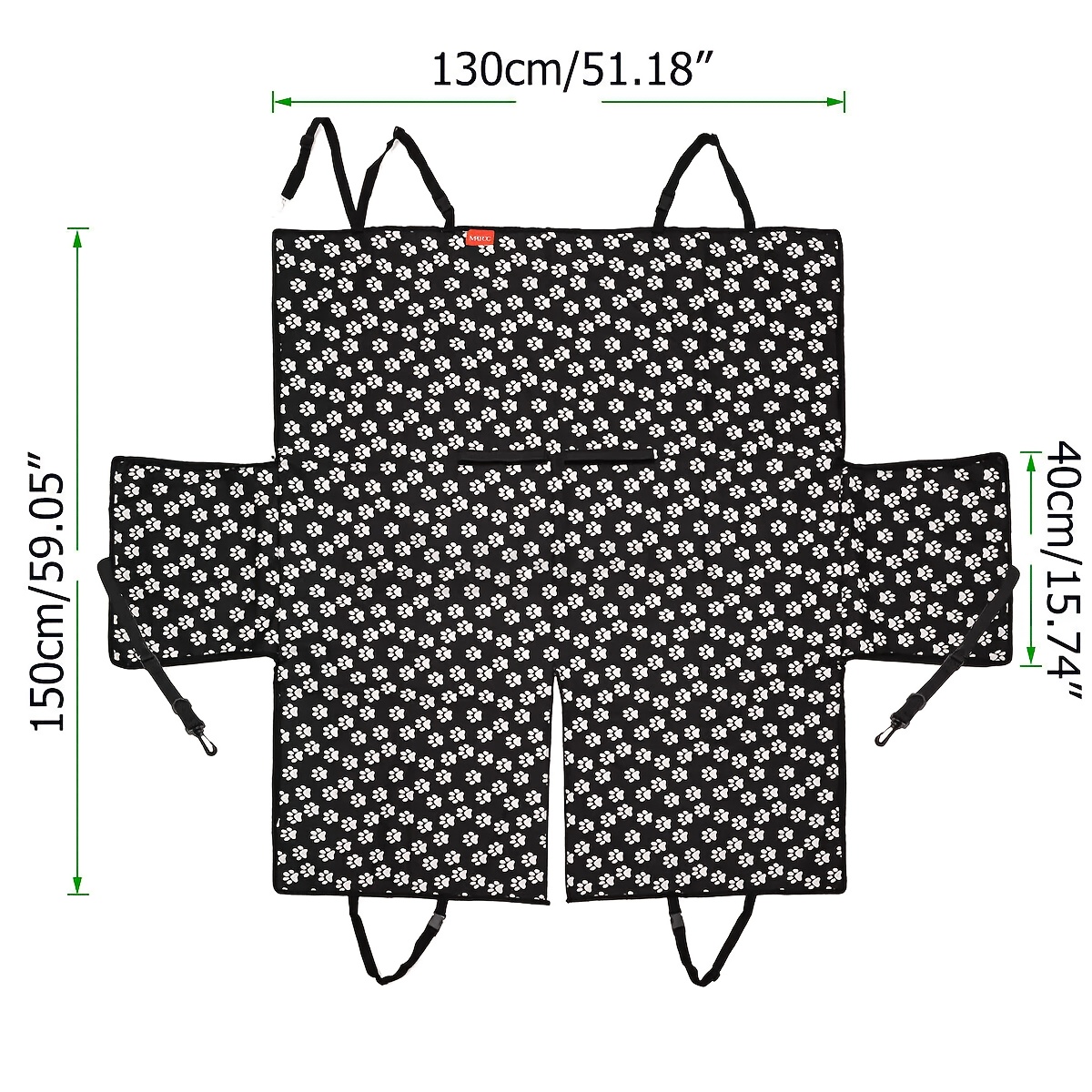 TEMU 1pc Car Pet Waterproof Seat Cover Foldable Car Seat Cover Footprint Car Pet Seat Cover Black Zipper Car Pet Supplies -resistant And Non-slip