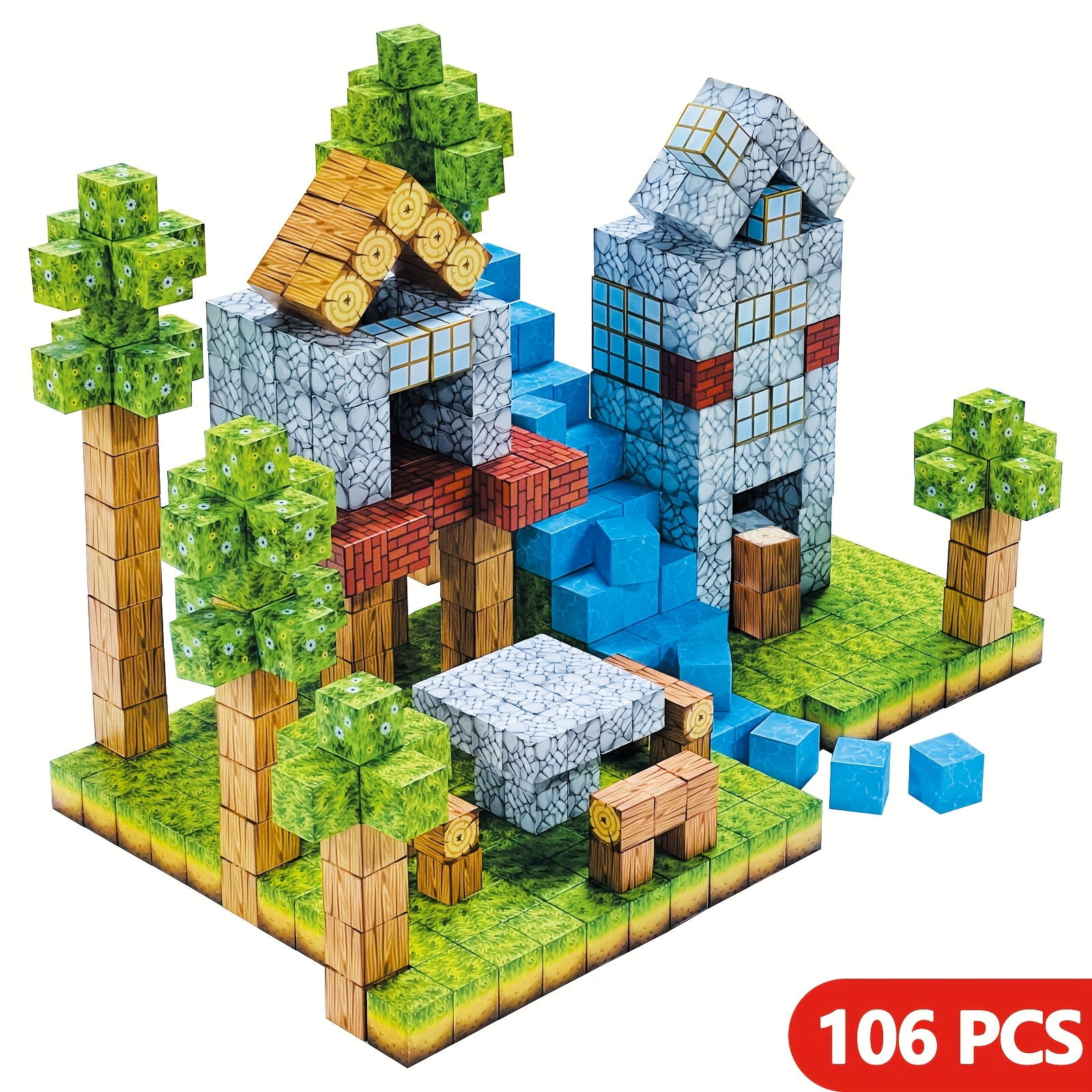 

106pcs Magnetic Building Blocks Set - Plant Theme, Stem Sensory Toy For 3-6, Perfect Gift For , Halloween & Christmas