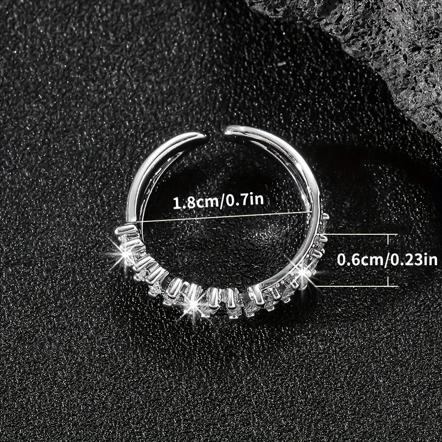 Luxury Exquisite High-End Zirconia Open Ring, Elegant Gift