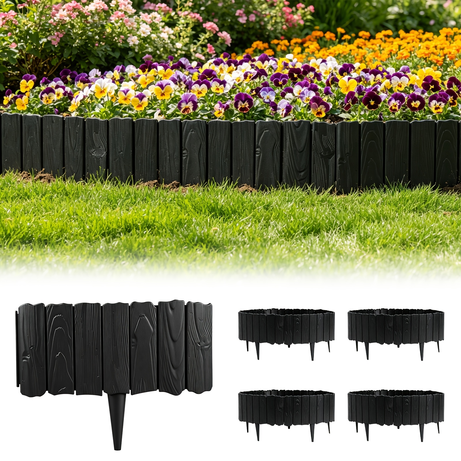 Image of 20pcs Set Of Garden Landscape Fence, Plastic Garden Fence, Lawn Autumn Decoration, Outdoor Vegetable Garden Partition Fence Decoration, Flower And Grass Fence Small Fence Splicing Model