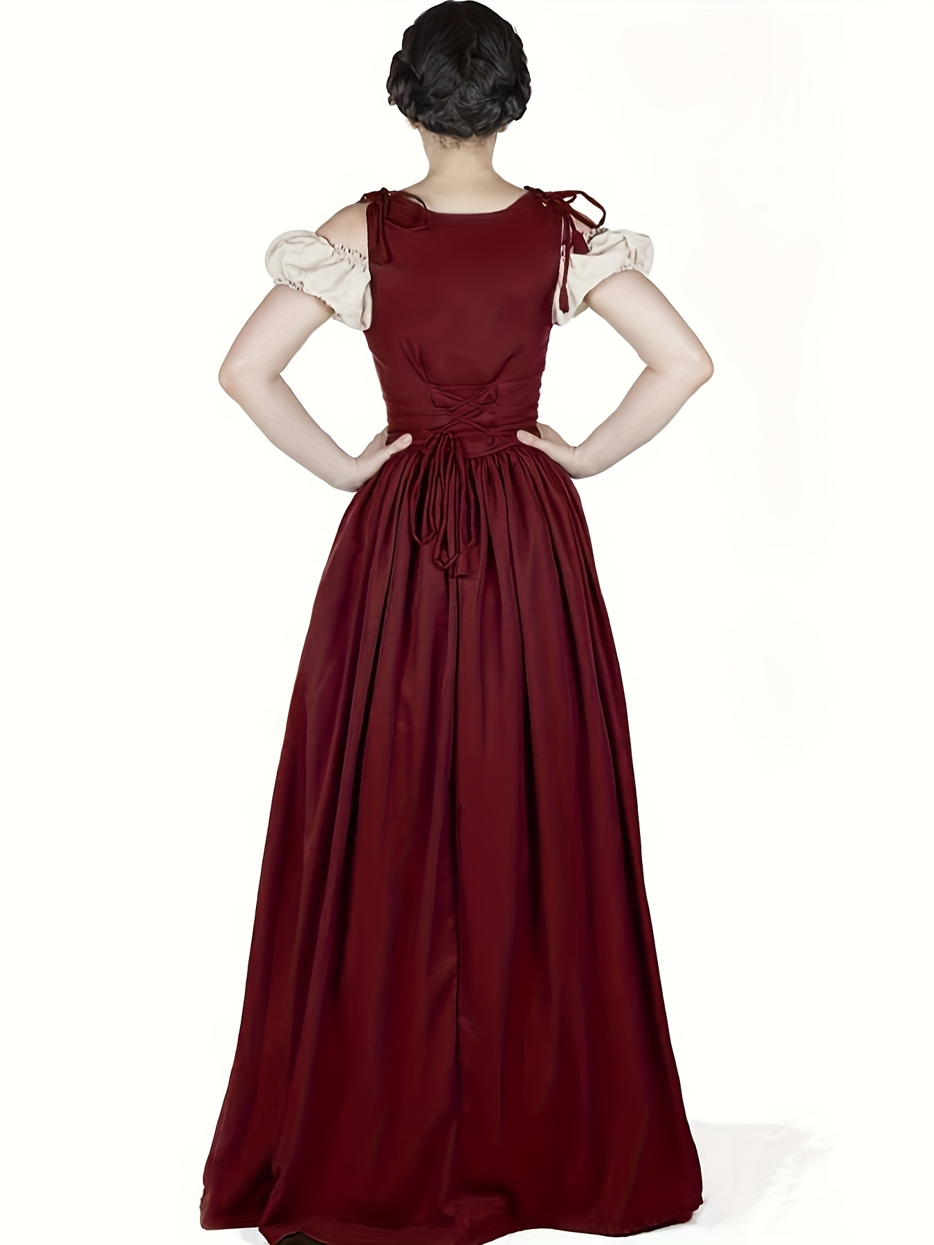 what color flowers with emerald green dress Malia Layered Empire Waist Renaissance Dress main image 0