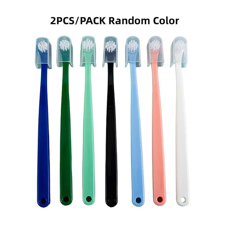 Image of Random 2pcs Small Toothbrush, Cat Oral Care Toothbrush, Dog Toothbrush, Easy To Grip Deep Clean Round Head Soft Hair Pet Toothbrush, Without Battery