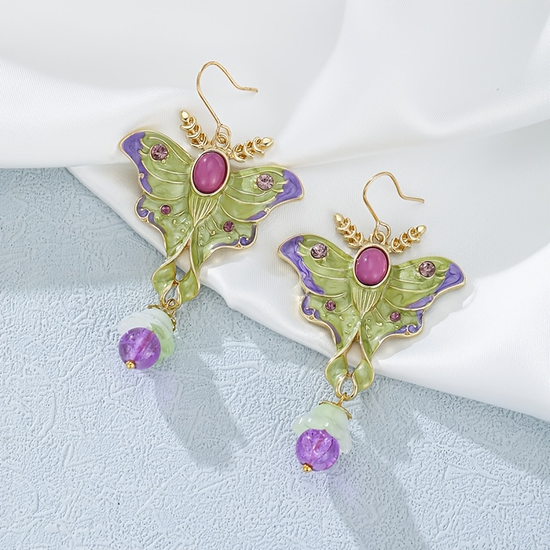 TEMU Victorian Bohemian Enamel Earrings Suitable For Daily Wear & Special Occasions - Vintage & Suitable For - Elegant Gift, Retro Carved Literary Fashion, No Ear