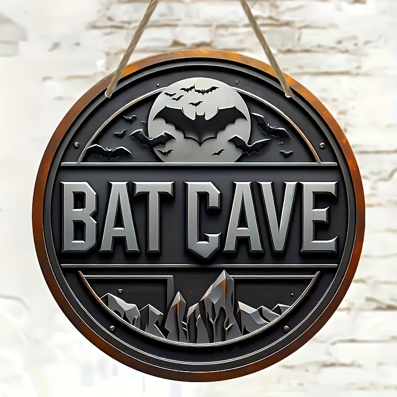 

1pc Bat Round Wooden , 7.9" Plaque For & Decor, Multipurpose Hanging Decoration For & , Unique For And Colleagues