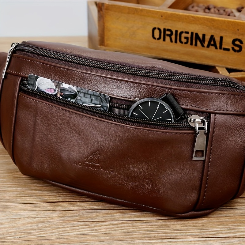 PU Leather Belt Phone Pouch Men